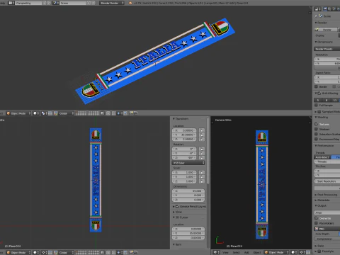 Len&ccedil;o de leque Modelo 3D