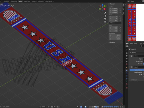 팬 스카프 3D 모델