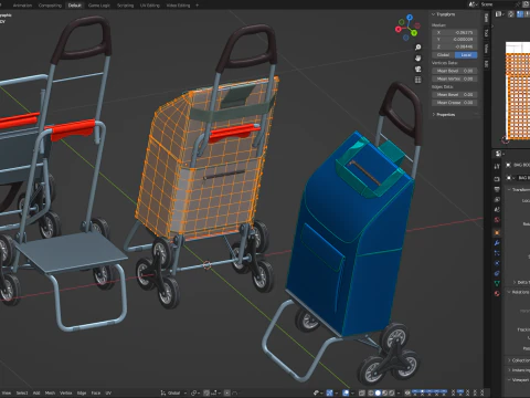 Carrello spesa da arrampicata pieghevole Modello 3D
