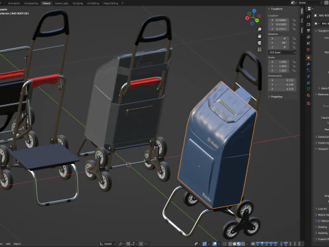 Carrello spesa da arrampicata pieghevole Modello 3D