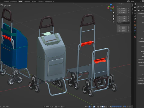 Carrello spesa da arrampicata pieghevole Modello 3D