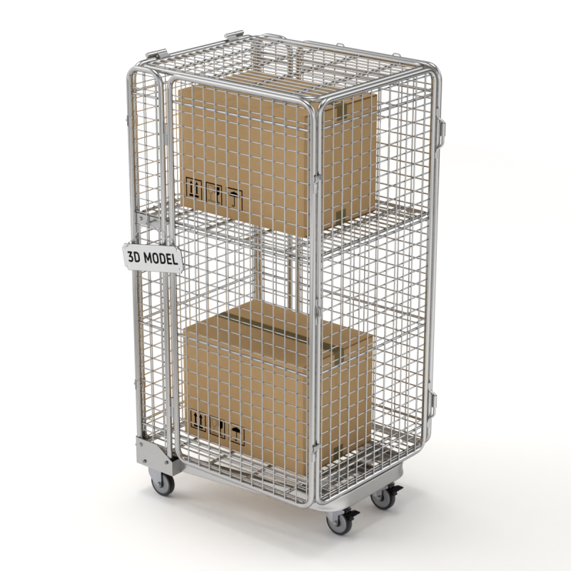 可折叠防滚架手推车 3D 模型 .c4d .max .obj .3ds .fbx .stl .blend 