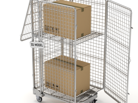 可折叠防滚架手推车 3D 模型