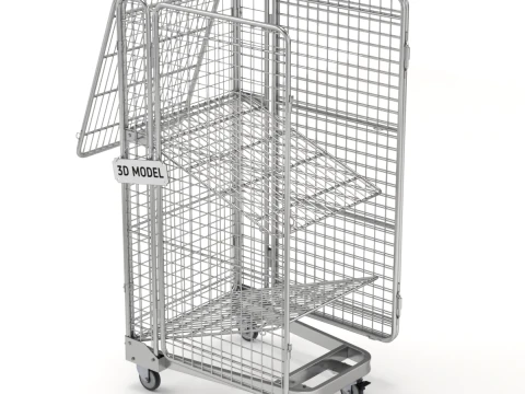 Foldable Roll Cage Trolley 3D Model