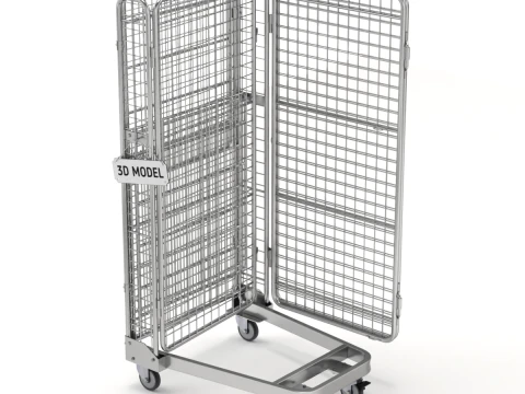 Foldable Roll Cage Trolley 3D Model