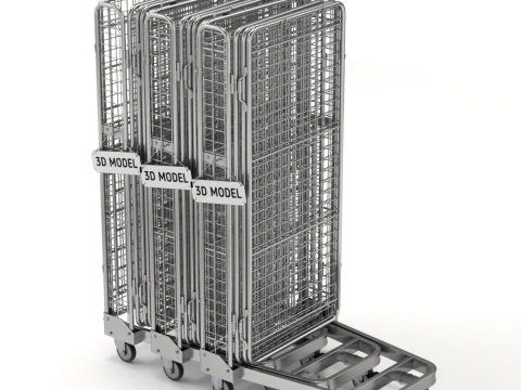 Foldable Roll Cage Trolley 3D Model