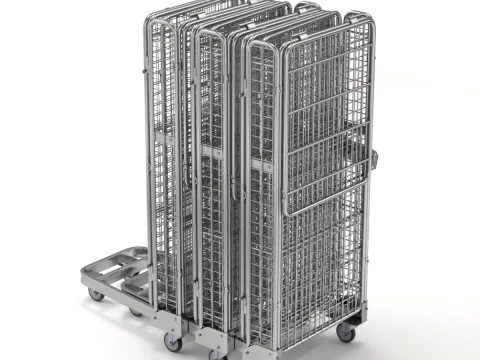 Foldable Roll Cage Trolley 3D Model