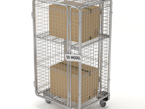 Foldable Roll Cage Trolley 3D Model