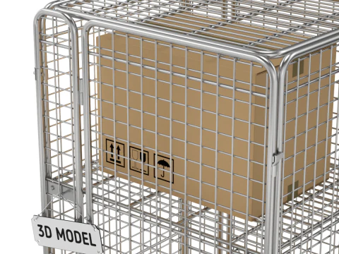 Foldable Roll Cage Trolley 3D Model