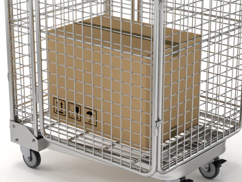 Foldable Roll Cage Trolley 3D Model