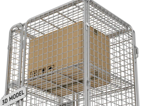 Foldable Roll Cage Trolley 3D Model