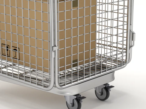 Foldable Roll Cage Trolley 3D Model