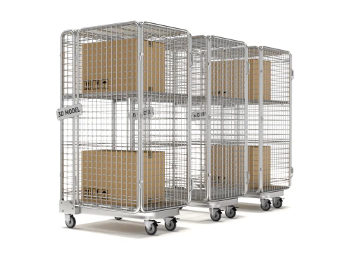 Foldable Roll Cage Trolley 3D Model