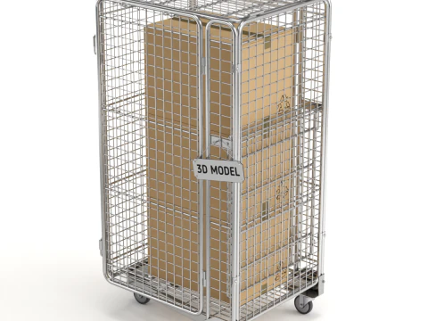 Foldable Roll Cage Trolley 3D Model
