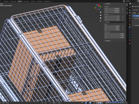 Foldable Roll Cage Trolley 3D Model