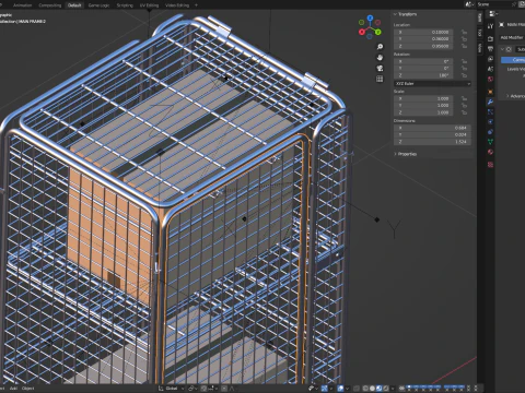 Foldable Roll Cage Trolley 3D Model