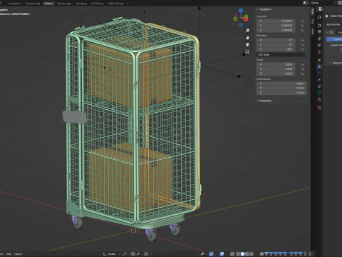 Foldable Roll Cage Trolley 3D Model