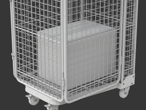 Foldable Roll Cage Trolley 3D Model