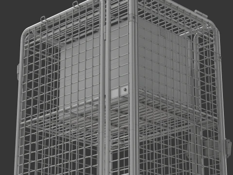 Foldable Roll Cage Trolley 3D Model