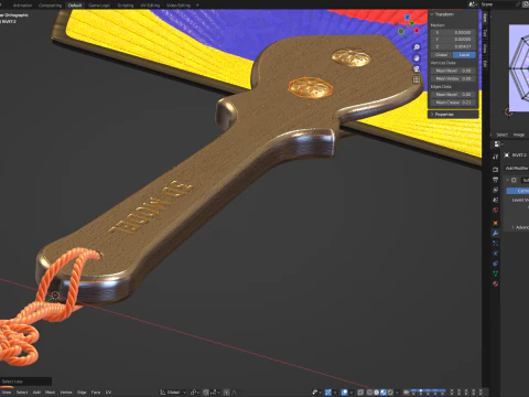 Korean Taegeuk Fan 3D Model