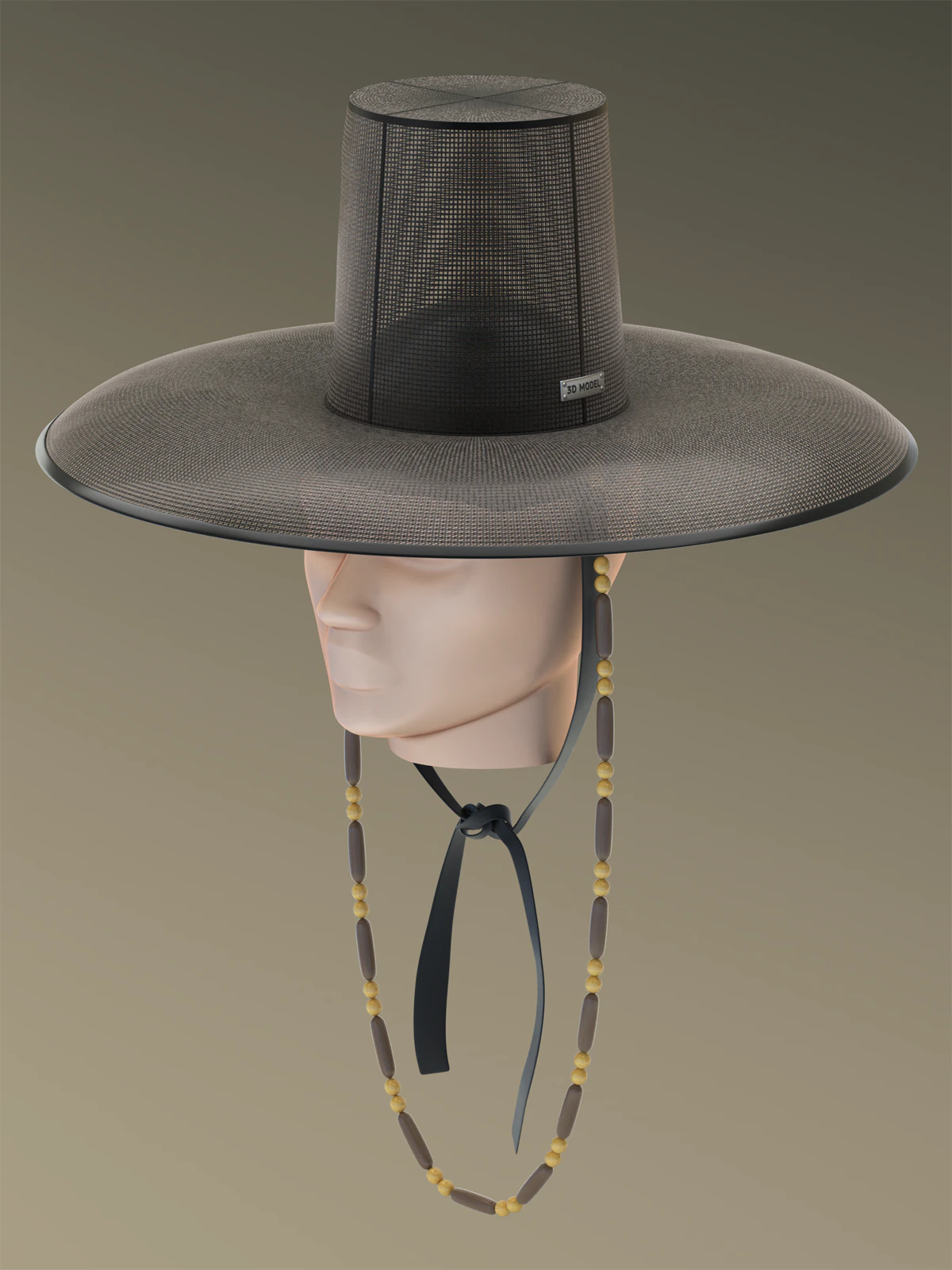 Korean Gat Hat 3D Model .c4d .max .obj .3ds .fbx .stl .blend 