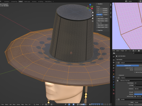Chap&eacute;u Gat Coreano Modelo 3D