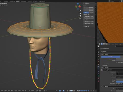 Chap&eacute;u Gat Coreano Modelo 3D