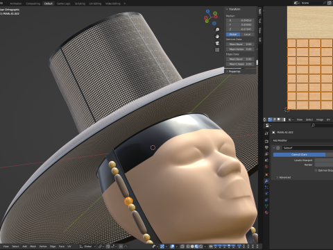 Chap&eacute;u Gat Coreano Modelo 3D