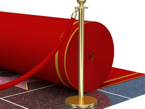 Animazione di srotolamento del tappeto rosso Modello 3D