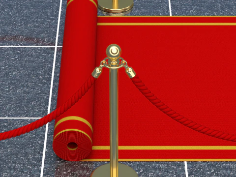 Animazione di srotolamento del tappeto rosso Modello 3D