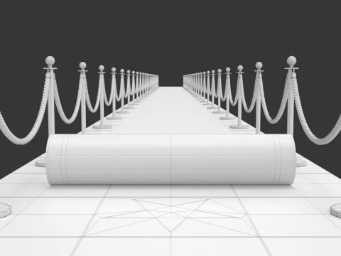 Animazione di srotolamento del tappeto rosso Modello 3D