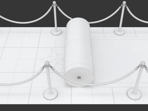 Animazione di srotolamento del tappeto rosso Modello 3D