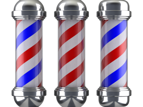Animação de poste de barbearia Modelo 3D