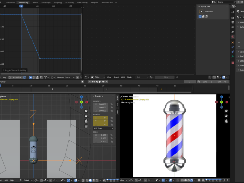 Animation de p&ocirc;le de salon de coiffure Modèle 3D