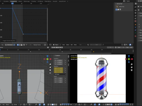 Animazione del polo del barbiere Modello 3D