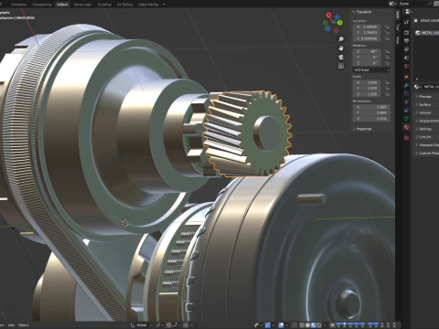 CVT Transmission Animation 3D Model