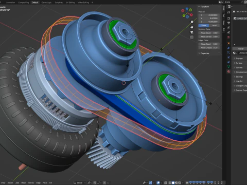 CVT Transmission Animation 3D Model