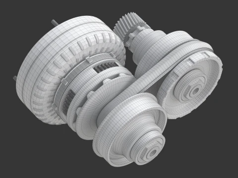 CVT Transmission Animation 3D Model