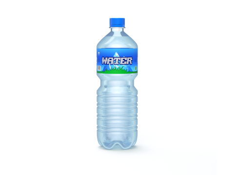 Water bottles wrapped in the shrink film 3D Model