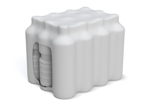 Water bottles wrapped in the shrink film 3D Model