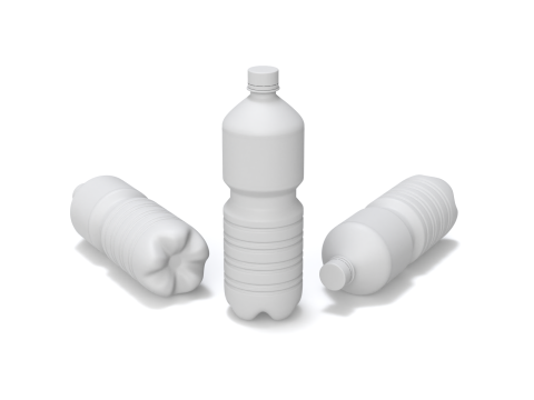 Water bottles wrapped in the shrink film 3D Model
