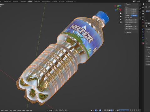 Water bottles wrapped in the shrink film 3D Model