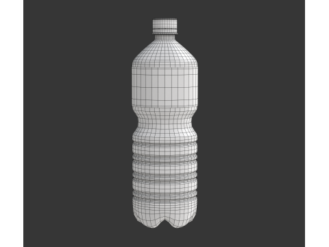 Water bottles wrapped in the shrink film 3D Model