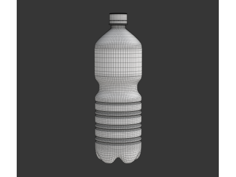 Water bottles wrapped in the shrink film 3D Model