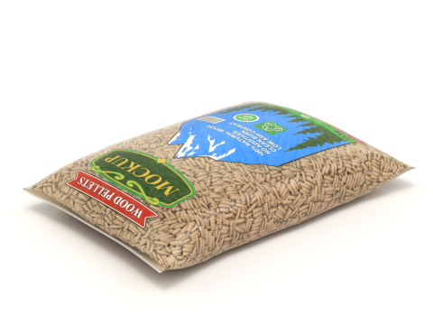 Wood pellets in the bags 3D Model