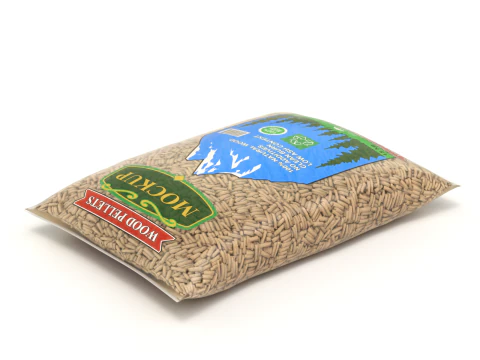 Wood pellets in the bags 3D Model