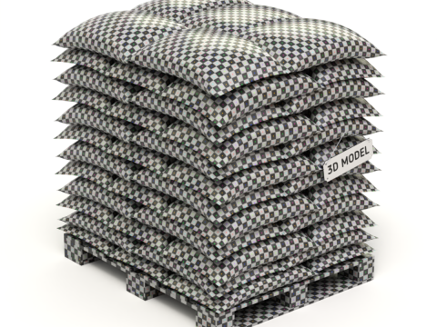 Wood pellets in the bags 3D Model