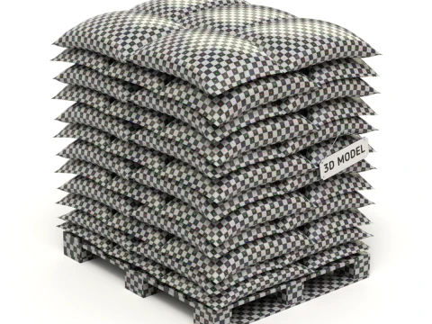 Wood pellets in the bags 3D Model