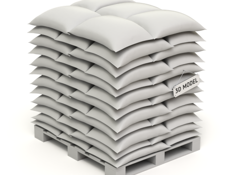 Wood pellets in the bags 3D Model