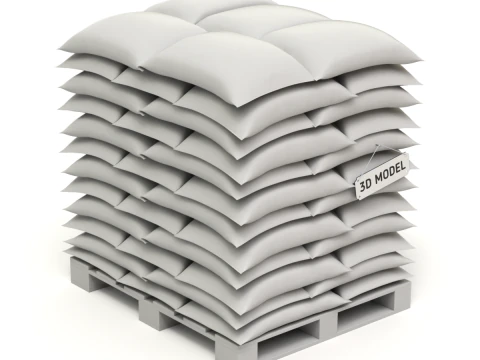 Wood pellets in the bags 3D Model